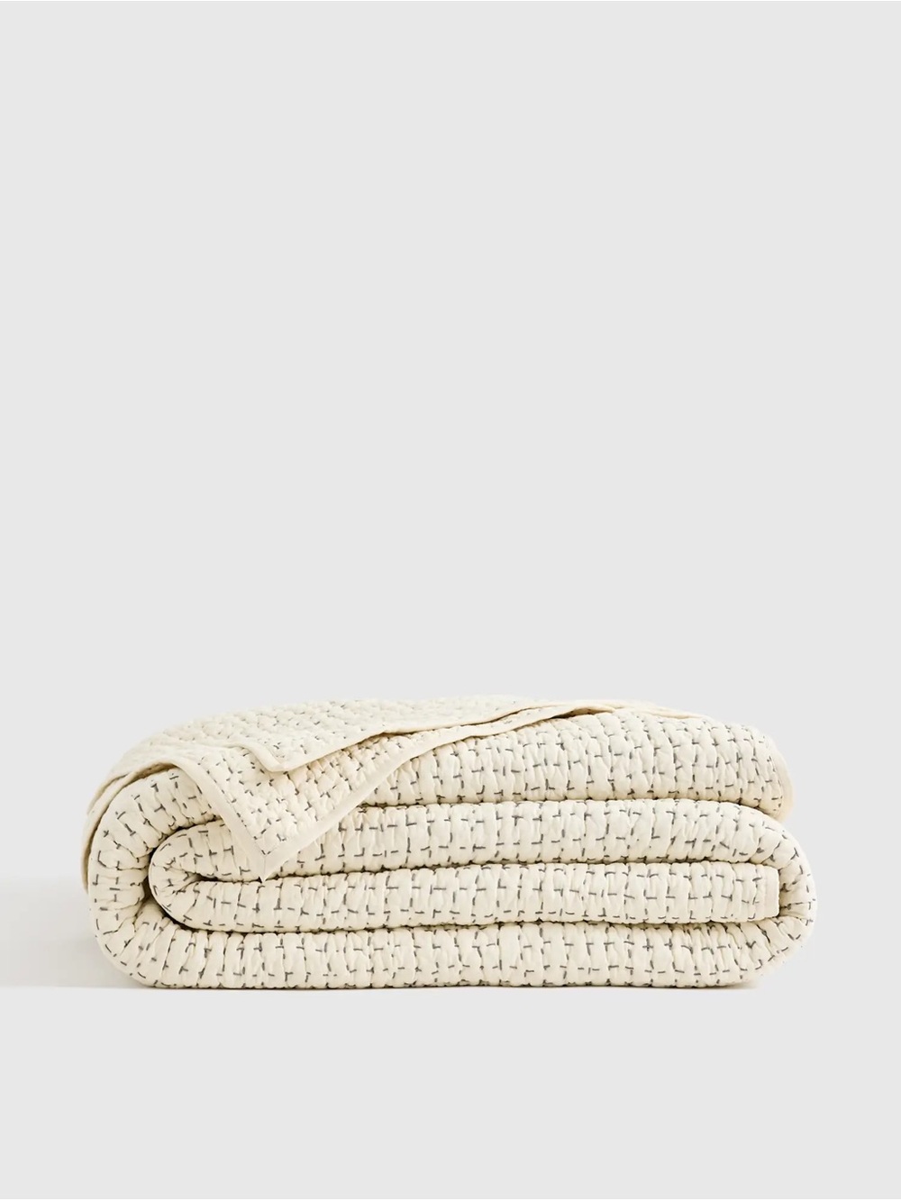 Organic Cotton Hand Stitched Quilt Quince Undyed King